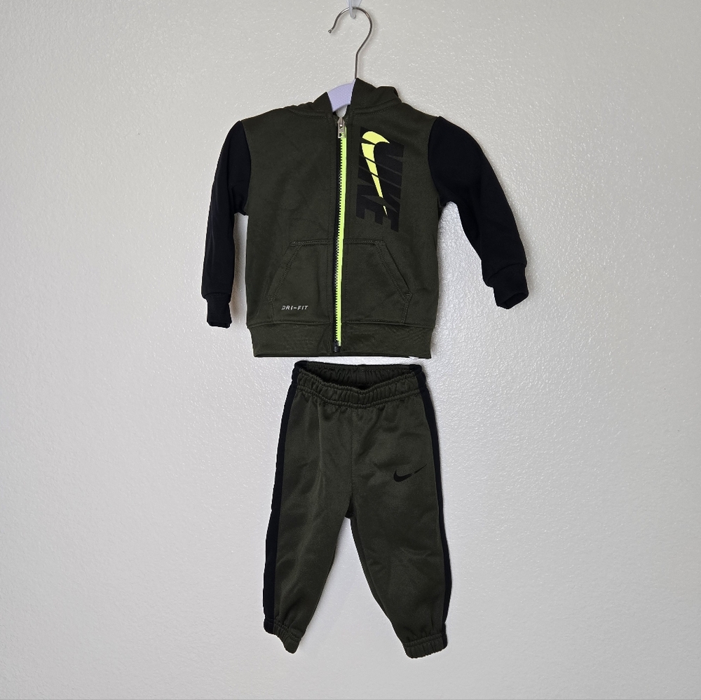 Nike Little Boys Tracksuit Full-Zip Hoodie & Jogger Pants‎ Set Dark Green 12M